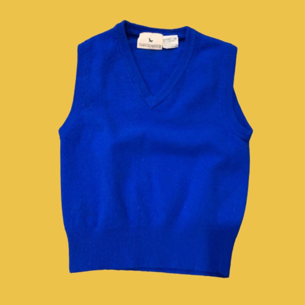 Vintage 80s/90s vest wool blue